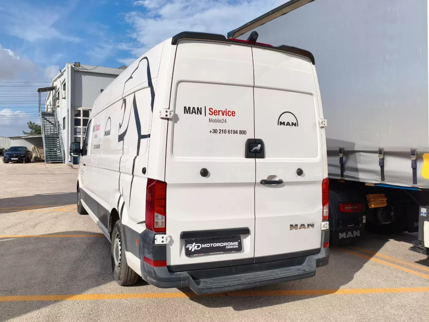 Motordrome Rear Wing Roof Spoiler VW Crafter Mk2 MAN TGE High Roof H2 17+ Barn D