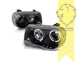 LTG LED Halo Ring DRL Headlights Chrysler 300C LX 04-11 black LHD EXPORT ONLY