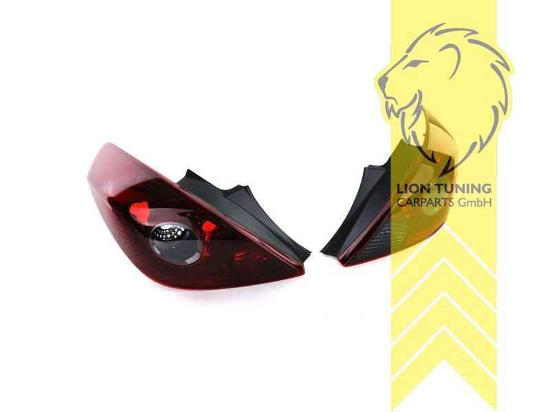 LTG Pair Halogen Rear Lights Tail Lamps Opel Corsa D 06-14 + Facelift black LHD