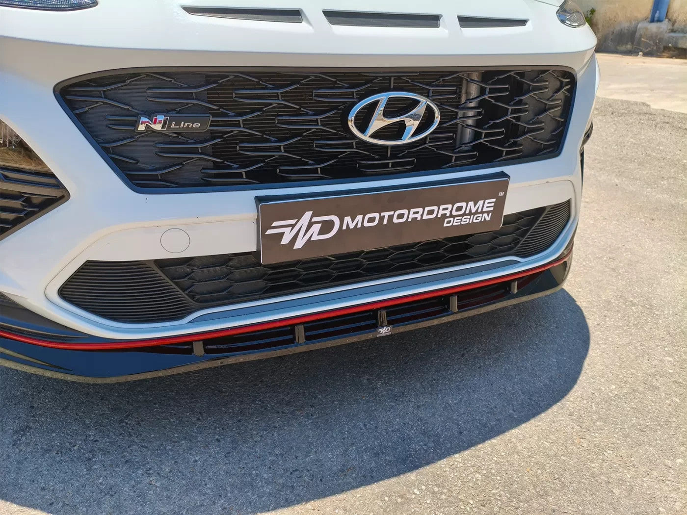 Motordrome Front Splitter Diffuser Hyundai Kona Ν N-Line Mk1 Facelif Gloss Black