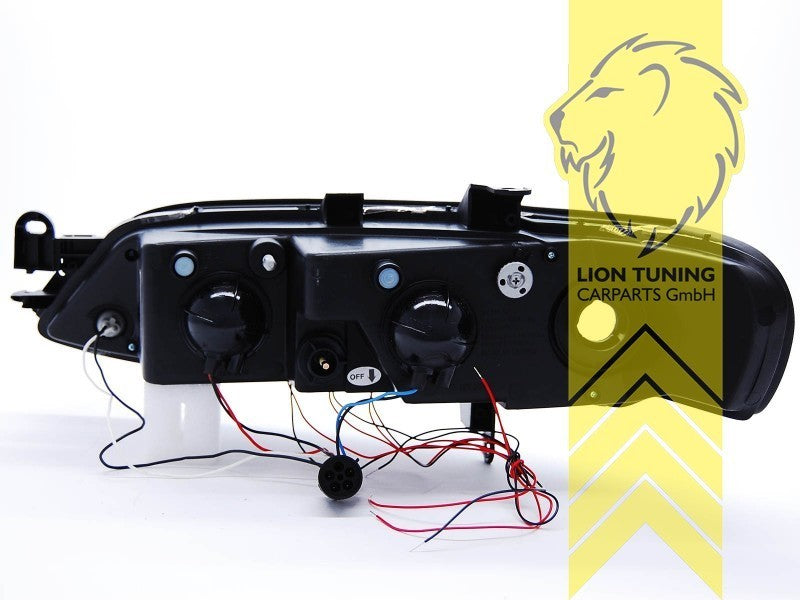 LT Pair LED Halogen Halo Ring Headlights Opel Vectra B 95-98 sedan caravan LHD