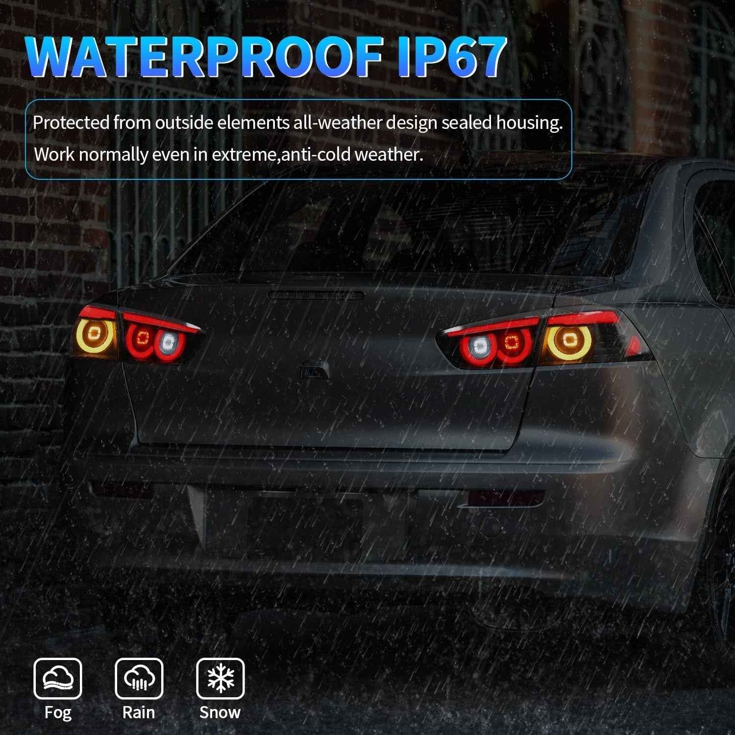 AC Pair Seq LED DRL Rear lights Tail Lamps Mitsubishi Lancer & EVO X 08-20