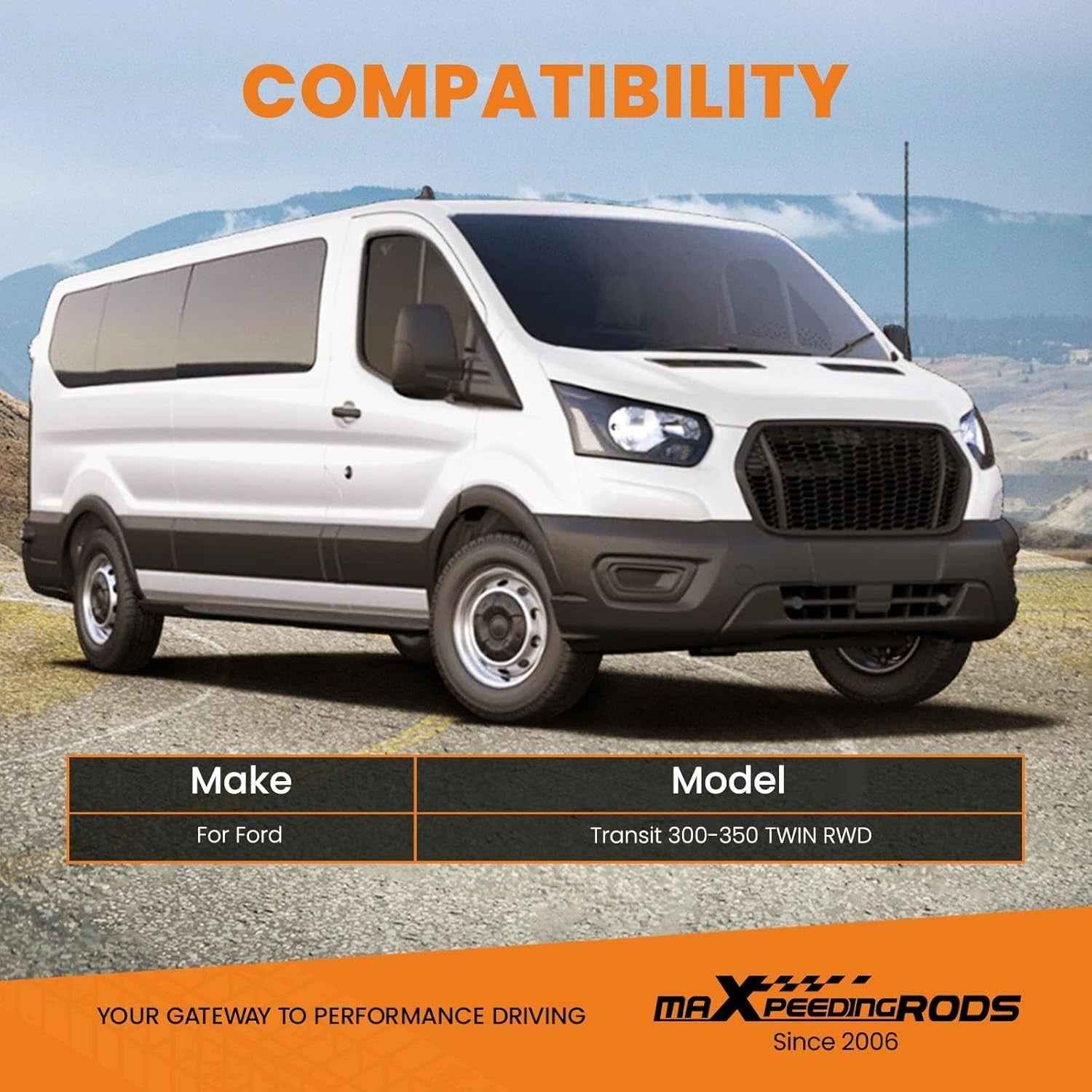 MXPR Air Suspension Spring Kit + 12V Compressor Ford Transit 01-20 RWD TW 4T