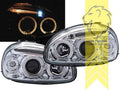 LT Pair LED DRL Angel Eye Headlights Opel Corsa B Combo B 71 93-01 chrome LHD