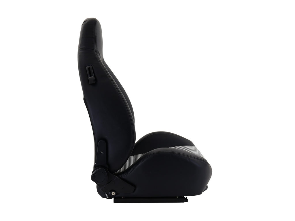 DTK Pair Universal Aftermaket PORSCHE Style Bucket Seats black textile slides