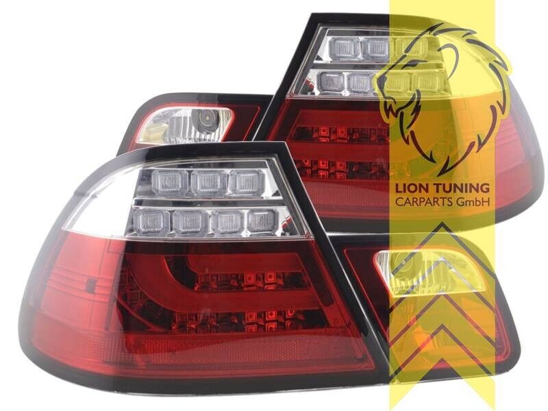 LT Pair LED REAR LIGHTS Tail Lamps Lightbar BMW E46 Coupe 99-03 red clear LHD