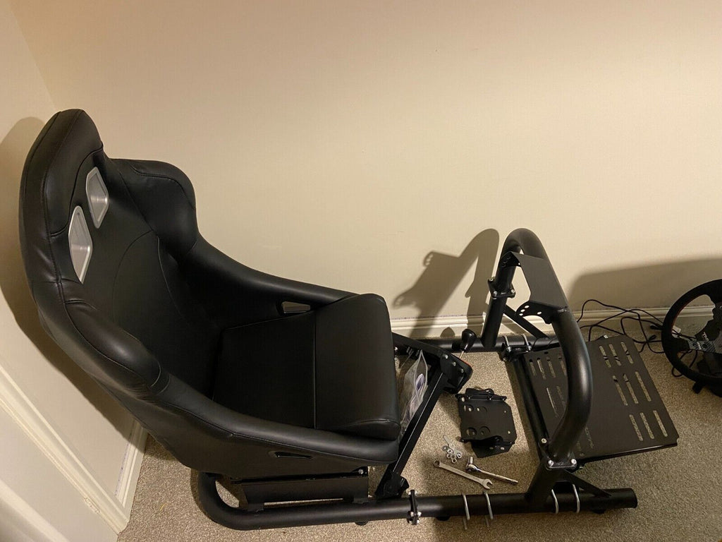 AUTOSTYLE BH x1 Single Universal Sports Bucket Seat Car Sim Fixed Back + slides