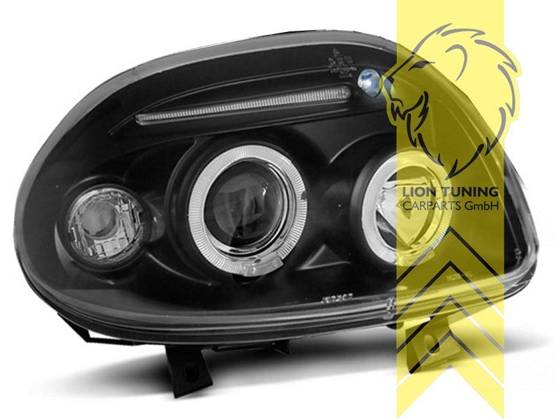 LTG Pair LED DRL Lightbar Headlights Renault Clio B BB CB LB SB black 98-01 LHD