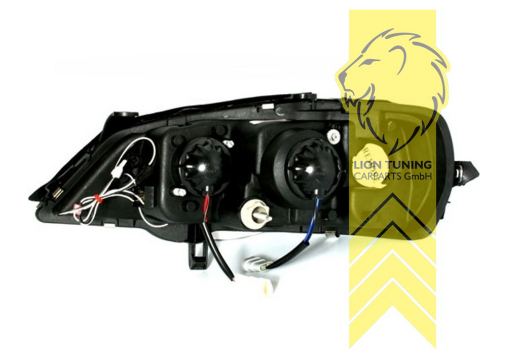 LT Set LHD Astra G 98-05 black LED DRL Lightbar Halo Headlights LHD