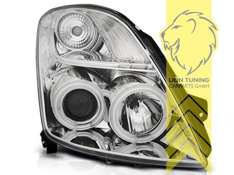 LT Pair LED DRL Halo Ring Eye Headlights Suzuki Swift 3 MZ EZ 05-10 chrome LHD