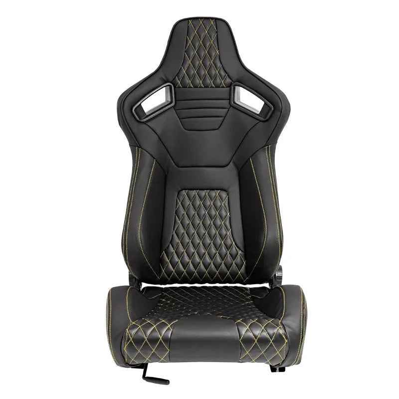 ATST x1 AK Universal Bucket Seat Quilted Yellow Diamond Stitch + slides