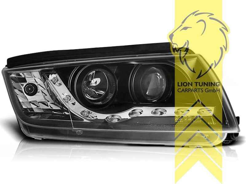 LTG Pair Headlights Skoda Fabia 1 6Y 6Y2  6Y3 6Y5 Facelift 99-07 black LHD