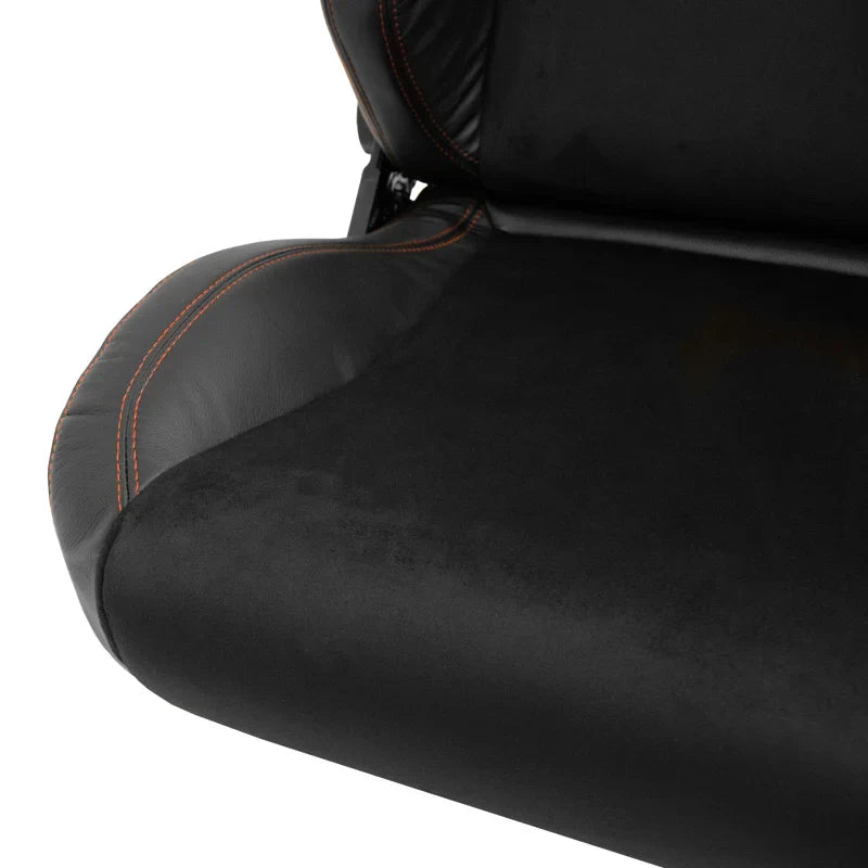 ATS x1 Universal Sports Bucket Seat Black Real Leather & Alcantara Red stitch