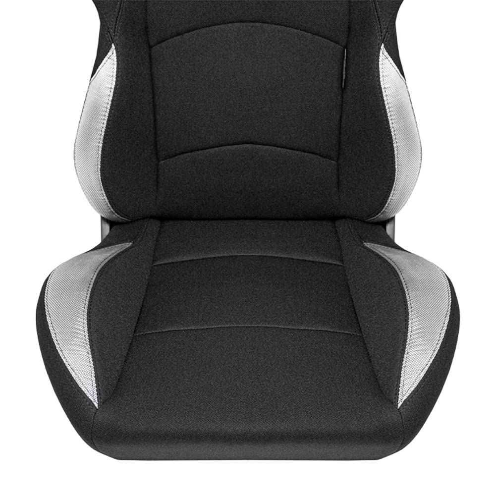 AutoStyle Sport seat 'Classic' - Black Synthetic leather - Non-reclinable back-rest - incl. slides