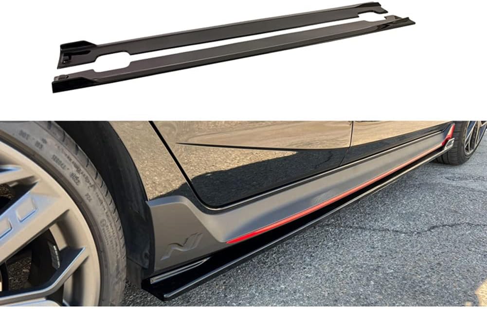Motordrome Set side skirts compatible with Hyundai i20 III N/N-Line 2020- (ABS Glossy black)