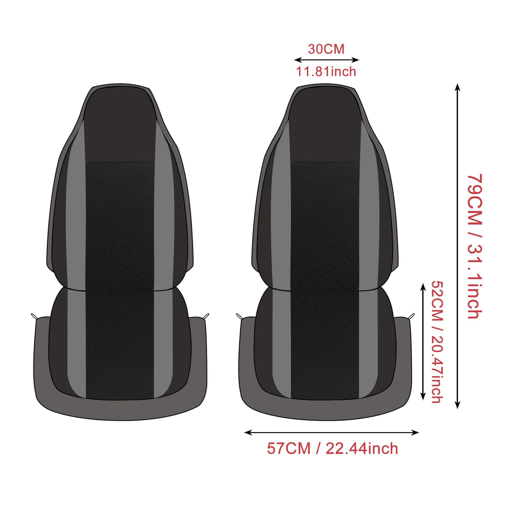 AUTOYOUTH Car Seat Covers Simple Bucket Style Universal Front Pair Fit for Car Truck SUV Van Seat Covers Car Seat Protector, Beige