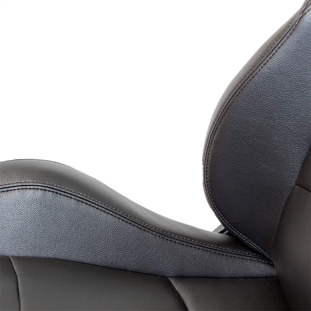 AutoStyle Sport seat 'Classic' - Black Synthetic leather - Non-reclinable back-rest - incl. slides