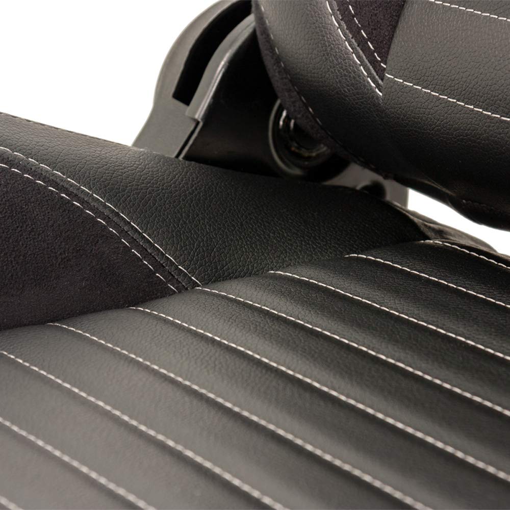 AutoStyle Sport seat 'Classic' - Black Synthetic leather - Non-reclinable back-rest - incl. slides