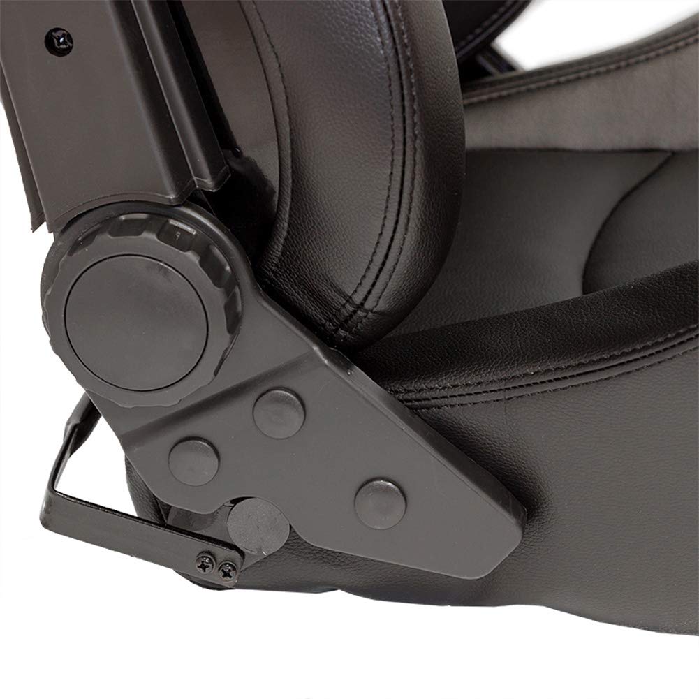 AutoStyle Sport seat 'Classic' - Black Synthetic leather - Non-reclinable back-rest - incl. slides