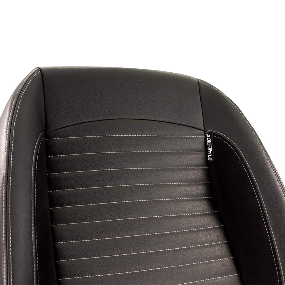 AutoStyle Sport seat 'Classic' - Black Synthetic leather - Non-reclinable back-rest - incl. slides