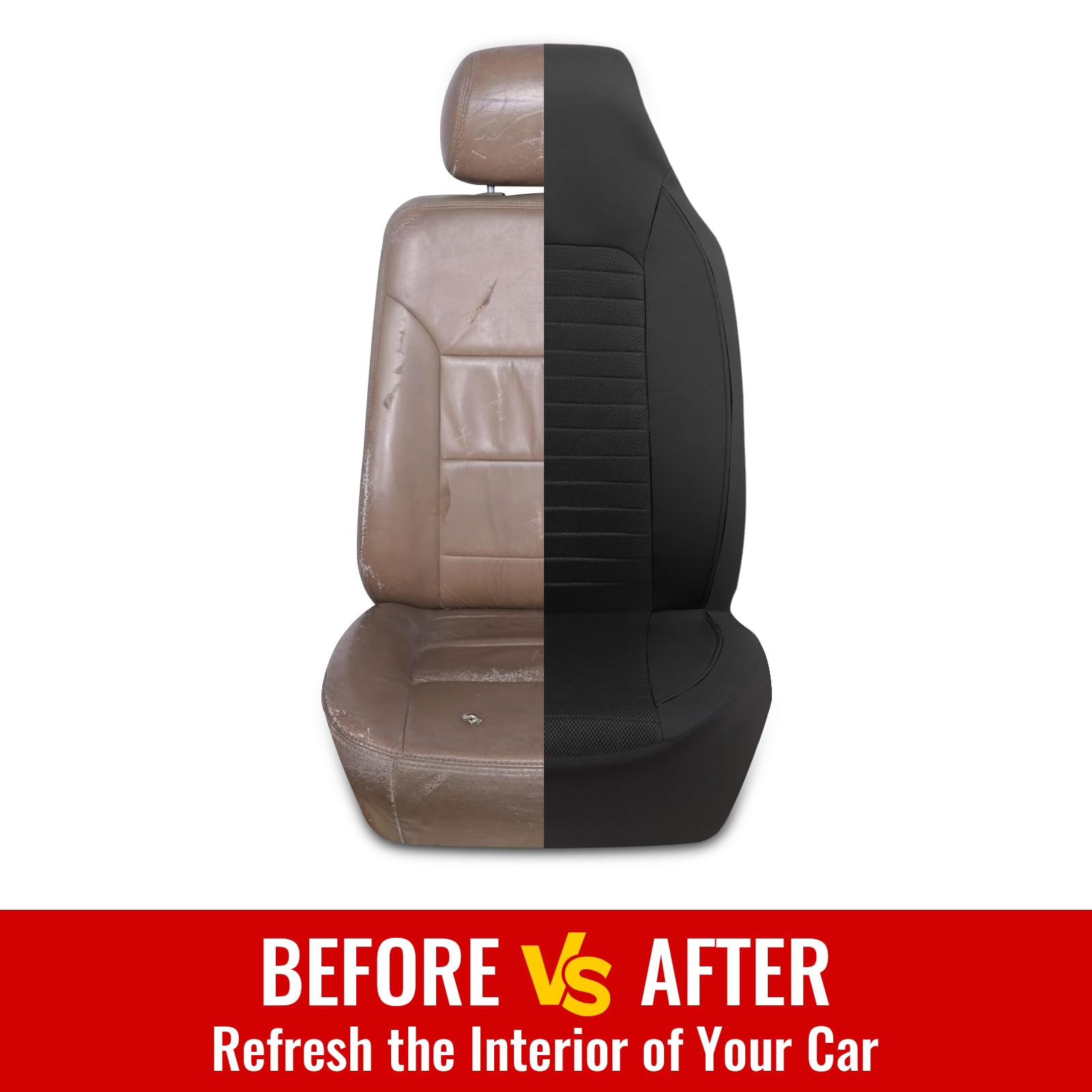 AUTOYOUTH Car Seat Covers Simple Bucket Style Universal Front Pair Fit for Car Truck SUV Van Seat Covers Car Seat Protector, Beige