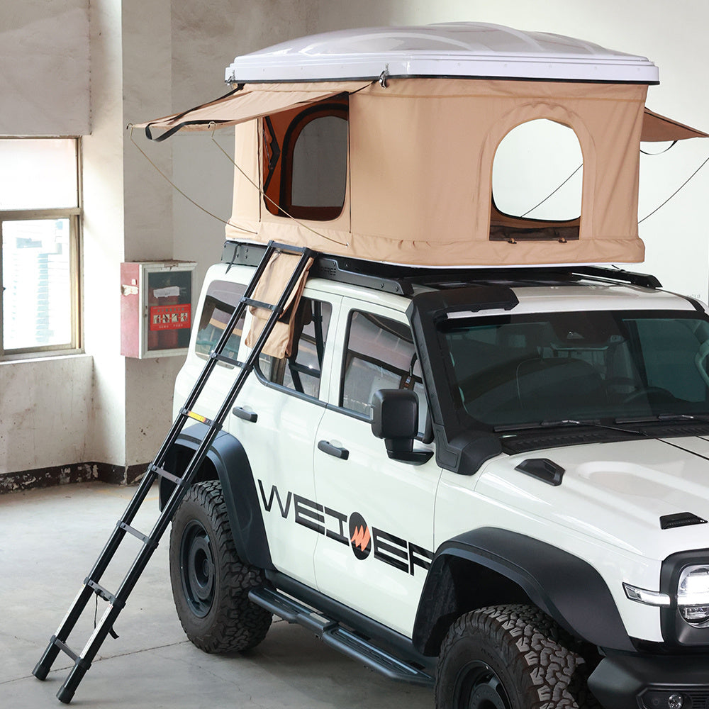 WEIER WERT-004 Vehicle ABS Hard shell Pop Up Roof Top Tent - For Car / RV / Pickup / Van / Camper / 4x4 - 2 Person 300Kg 3000mm water proof