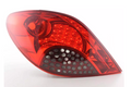 FK Automotive Pair LED Lightbar DRL Rear Lights Peugeot 207 06-09 red / black