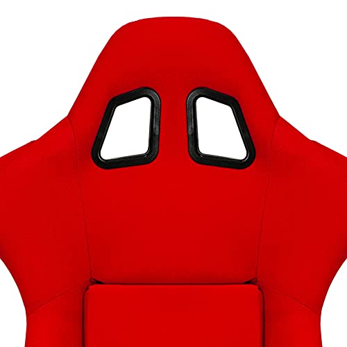 Sport seat 'RR' - Red - Non-reclinable fibreglass back-rest - incl. slides