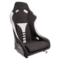 AUTO-STYLE Sport seat 'RT' - Black/Grey - Non-reclinable fibreglass back-rest - incl. slides