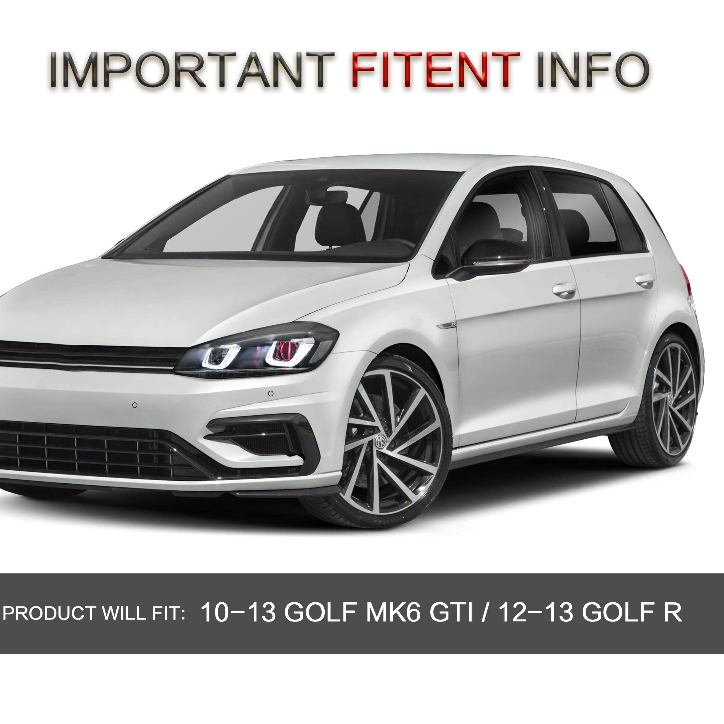 VLAND LED Tail Lights Fit for 2008-2013 Volkswagen Golf 6 MK6 TSI TDI GTD R(not for GTI/Variant/Cabriolet), Rear Lights with Sequential Turn Signal Indicators, E-mark, Red Smoked