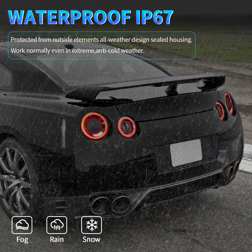 Archaic LED Rear Lights Compatible with Nissan GT-R GTR R35 2009-2023, with Animation DRL,Pair