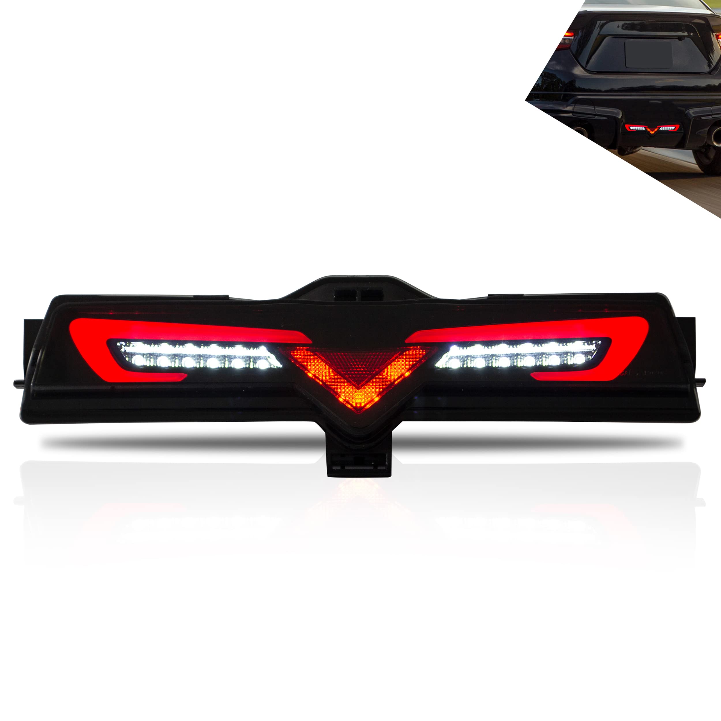 VLAND LED Tail Lights Compatible with Toyota 86 GT86 2012-2020/Subaru BRZ 2013-2020/Scion FR-S 2013-2020, Full LED Rear Light with Sequential Indicator, Red White Lens