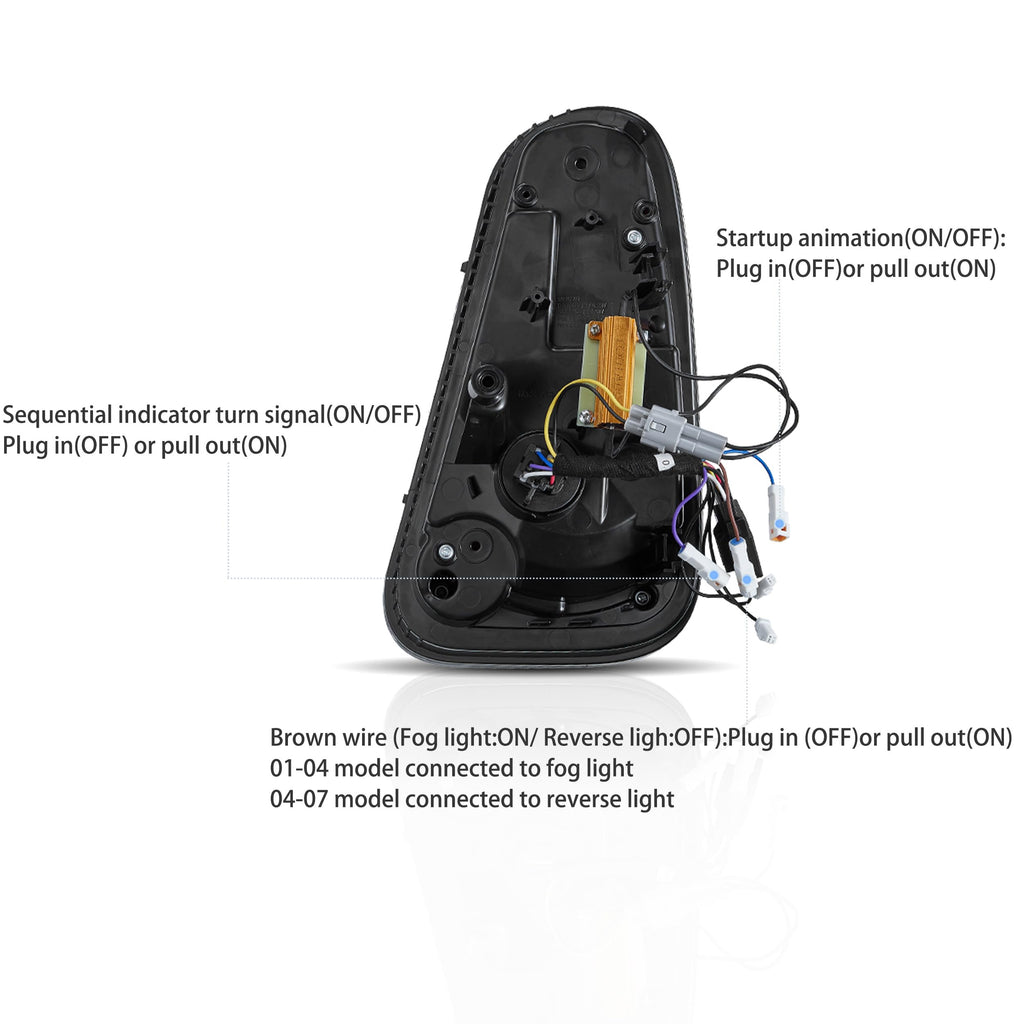 VLAND LED Tail Light Compatible with BMW Mini Cooper F55 F56 F57 2014-2021, Rear Lights with Sequential Turn Signal, Electroplated housing, Red
