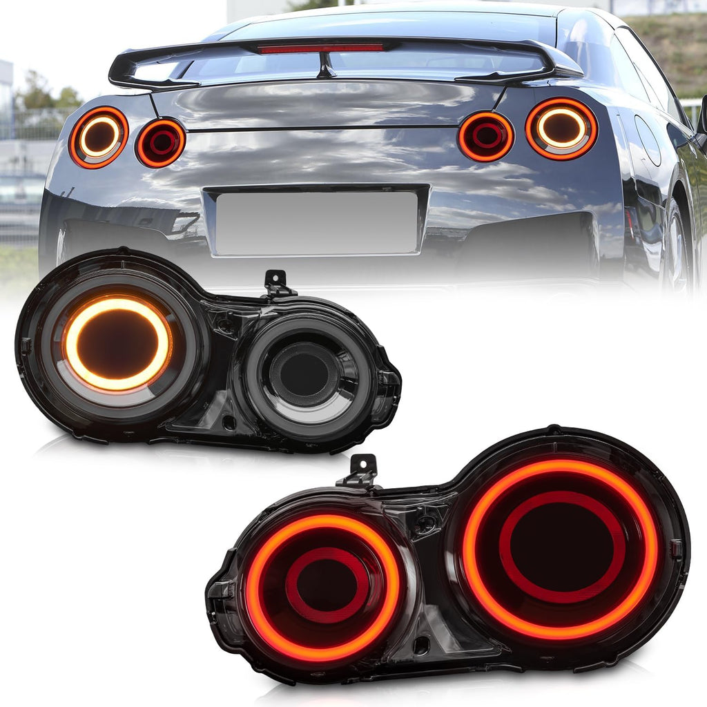 Archaic LED Rear Lights Compatible with Nissan GT-R GTR R35 2009-2023, with Animation DRL,Pair