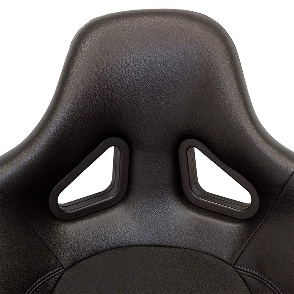 AutoStyle Sport seat 'Classic' - Black Synthetic leather - Non-reclinable back-rest - incl. slides