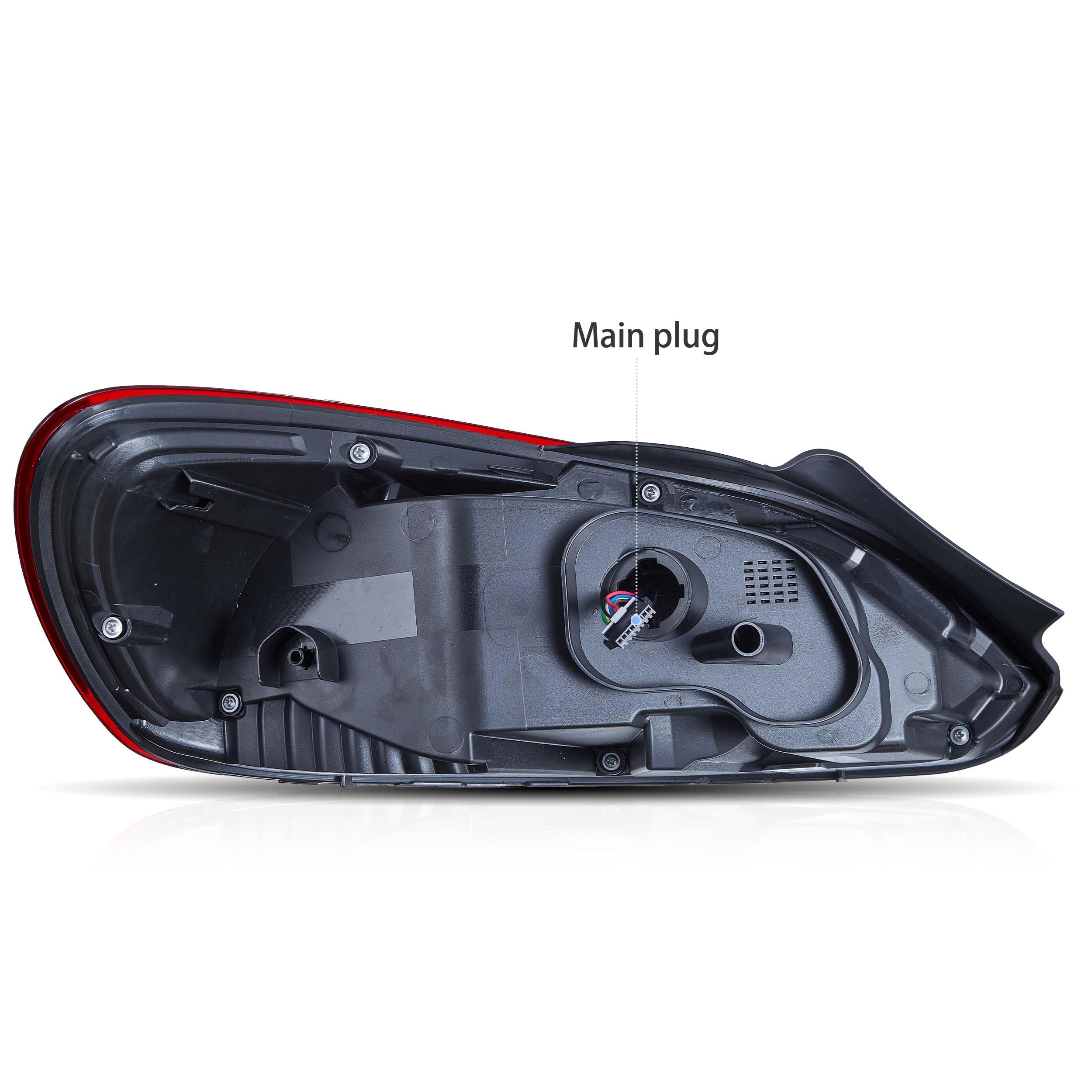 VLAND Rear Lights Fit for 2009-2014 Scirocco 1.4, 2.0, R version, Tail Lights with Dynamic Startup DRL, W/Sequential Turn Signal, Smoked