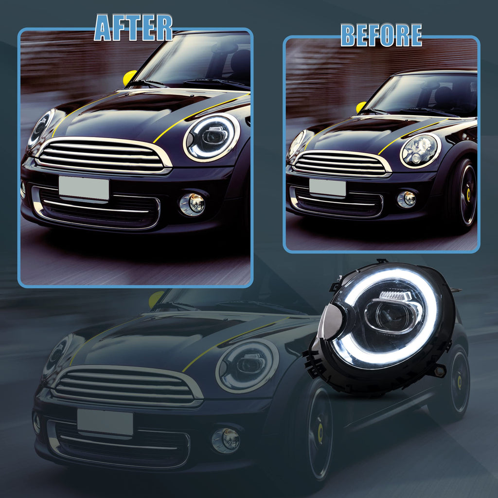 VLAND LED Tail Light Compatible with BMW Mini Cooper F55 F56 F57 2014-2021, Rear Lights with Sequential Turn Signal, Electroplated housing, Red