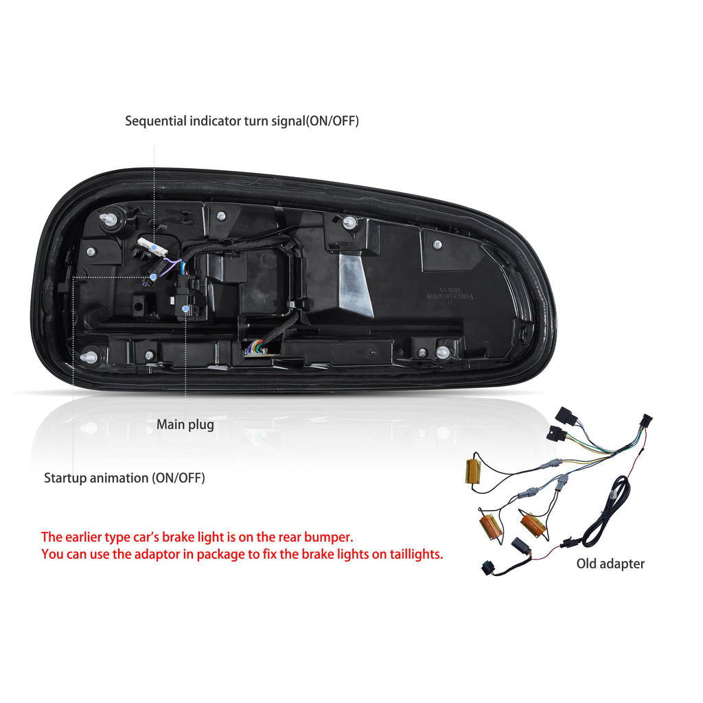 VLAND LED Tail Light Compatible with BMW Mini Cooper F55 F56 F57 2014-2021, Rear Lights with Sequential Turn Signal, Electroplated housing, Red