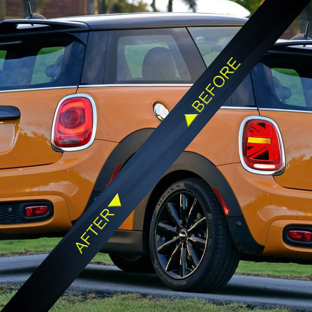 VLAND LED Tail Light Compatible with BMW Mini Cooper F55 F56 F57 2014-2021, Rear Lights with Sequential Turn Signal, Electroplated housing, Red