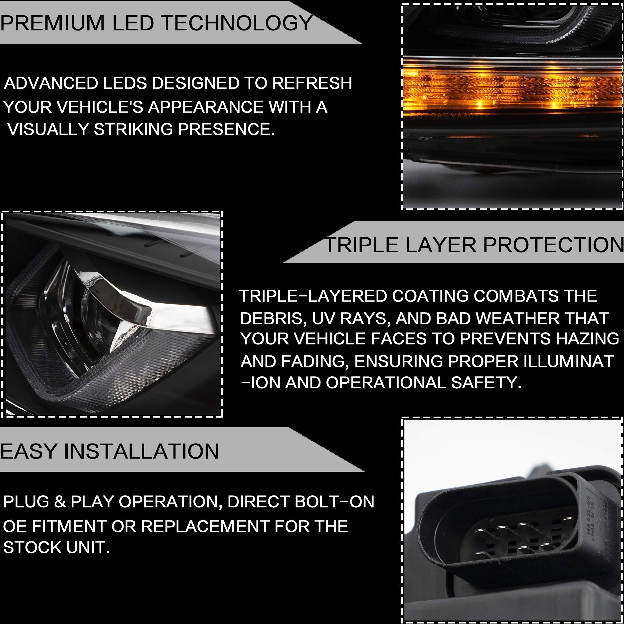 VLAND LED Tail Lights Fit for 2008-2013 Volkswagen Golf 6 MK6 TSI TDI GTD R(not for GTI/Variant/Cabriolet), Rear Lights with Sequential Turn Signal Indicators, E-mark, Red Smoked