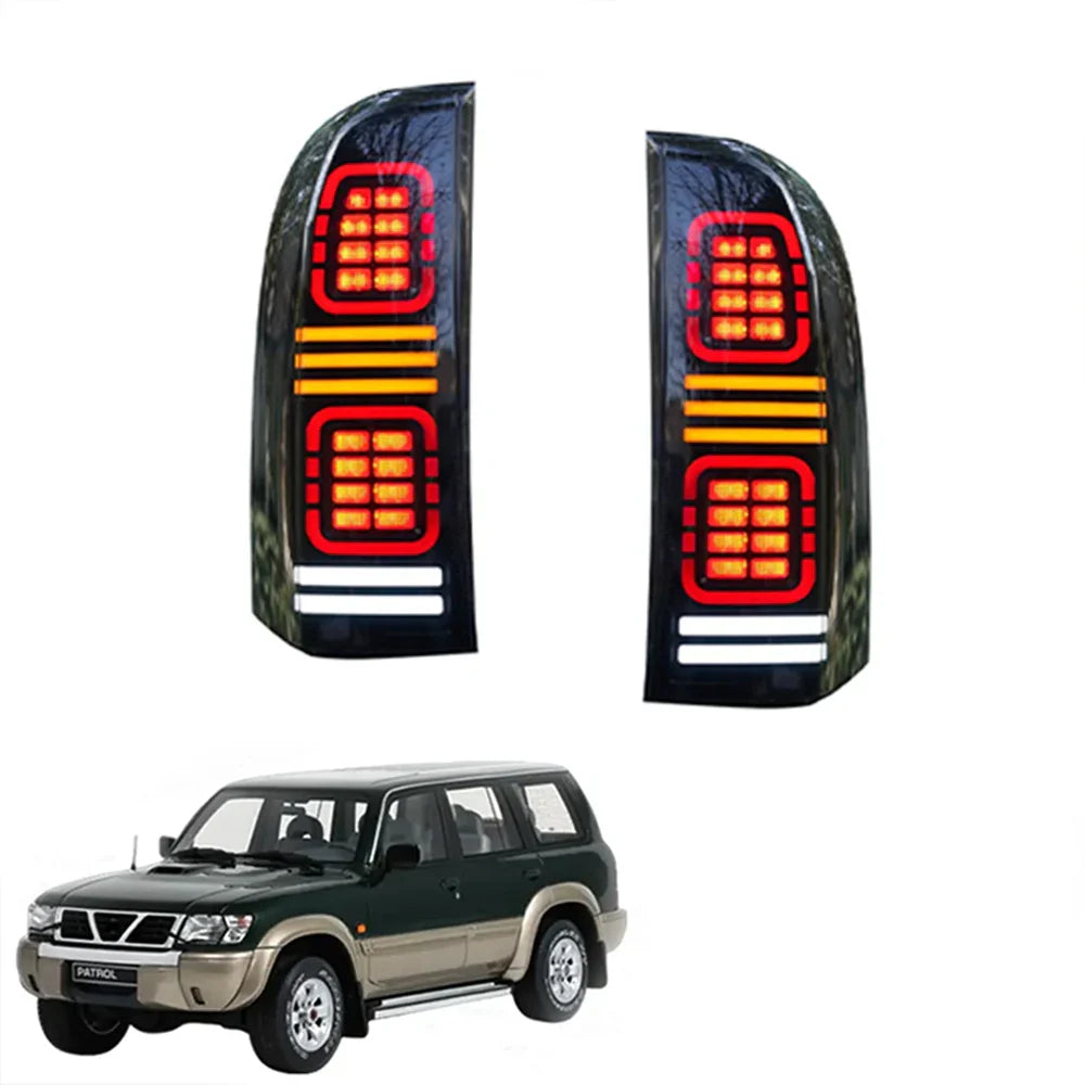 2PCs Car Tail Light Assembly For Nissan Patrol Y61 2006-2022 LED Brake Flowing Water Flicker Plug and Play Tail Lamps Taillights