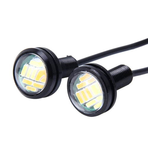 2 PCS 2W Car Auto Eagle Eyes Fog Light Turn Light with 12 SMD-4014 LED Lamps, DC 12V Cable Length: 55cm