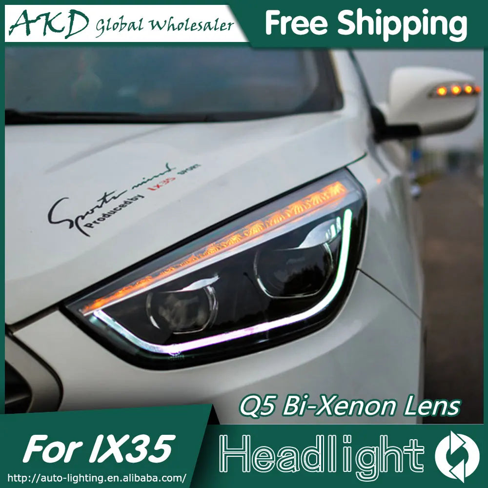 AKD Car Styling Head Lamp for Hyundai IX35 Headlights New Tuscon LED Headlight LED DRL Bi Xenon Lens High Beam Parking Fog Lamp
