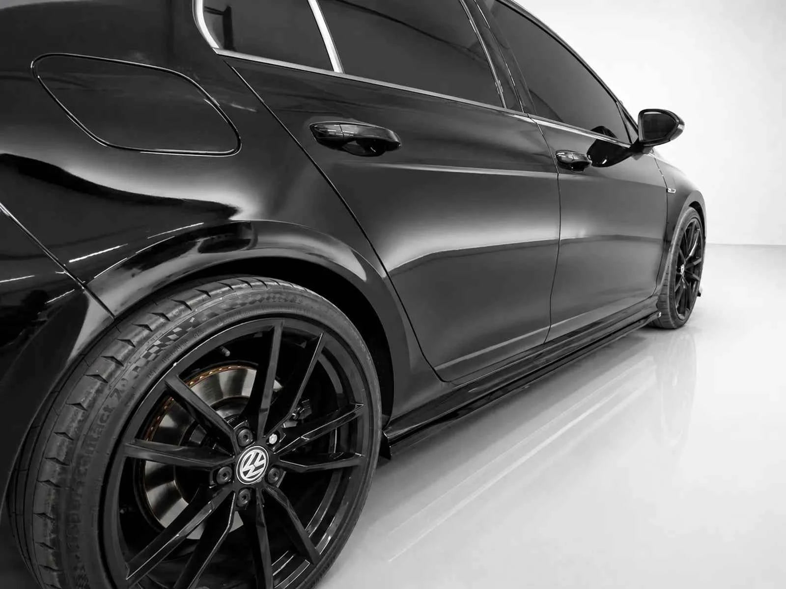 Motordrome Design Side Skirts Valance Skirt Extensions Volkswagen Golf Mk7 Facelift R / R-Line - Gloss Black
