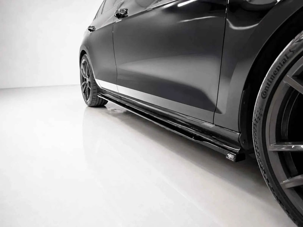 Motordrome Design Side Skirts Valance Skirt Extensions Volkswagen Golf Mk7 Facelift R / R-Line - Gloss Black