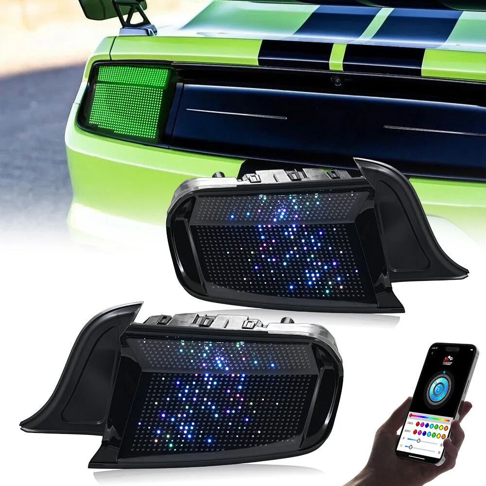 1 Pair RGB LED Tail Lights For Ford Mustang 2015-2023 Rear LampTurn Signal Light Animation Smoke Car Headlight Accessories