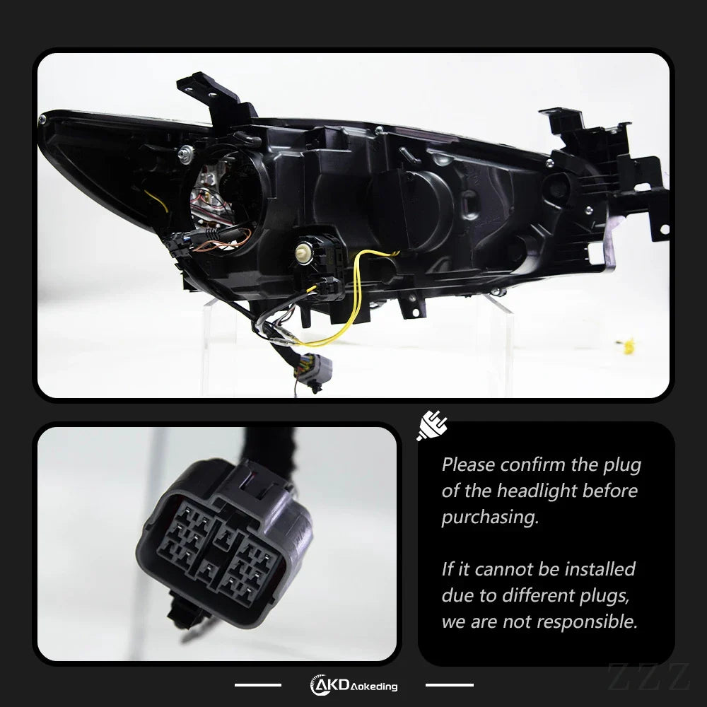 AKD Car Styling for Mazda 6 Headlights 2015 Mazda6 Atenza LED Headlight Mustan Design DRL Bi Xenon Lens High Low Beam Parking