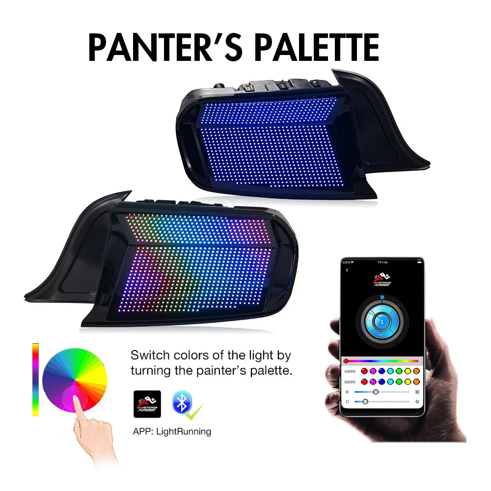 1 Pair RGB LED Tail Lights For Ford Mustang 2015-2023 Rear LampTurn Signal Light Animation Smoke Car Headlight Accessories