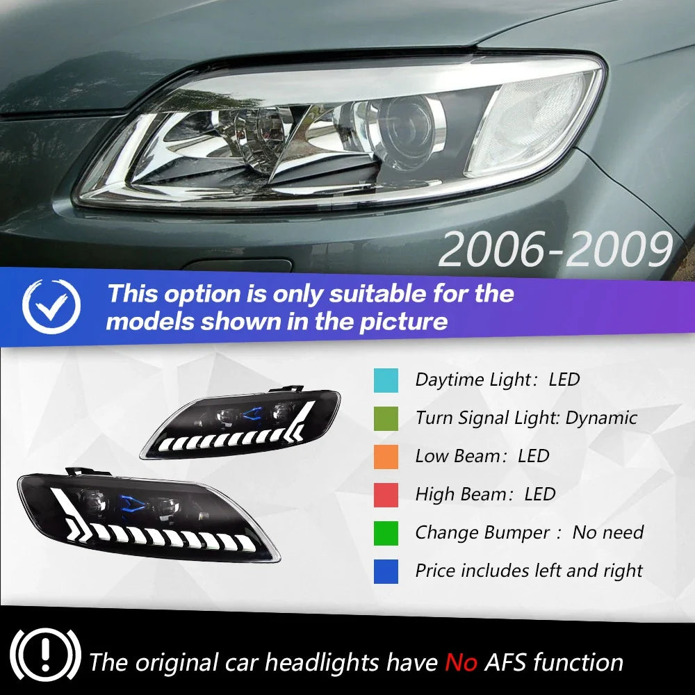 Car For AUDI Q7 2006-2015 Headlights DRL Hella 12V H7 LED Bi Xenon Bulb Fog Lights Decoratio Car Supplies Accessory Q7 Head Lamp