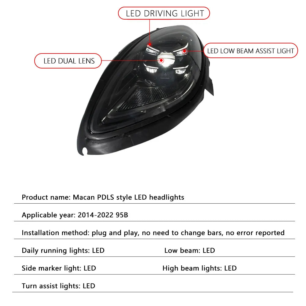 Car LED Headlights For Porsche Macan 2014-2022 Old Upgrade New 2023 Matrix Front Head Light Auto Lamp Accessories